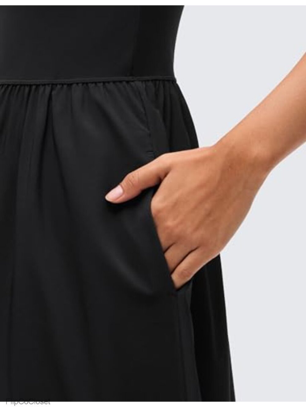 Strapless Maxi Dress with Removable Pads, Side Pockets, Off Shoulder - Picture 5 of 5